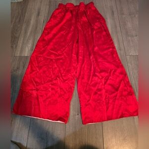 Theory Women's Red Wide-Leg Pajama Pants